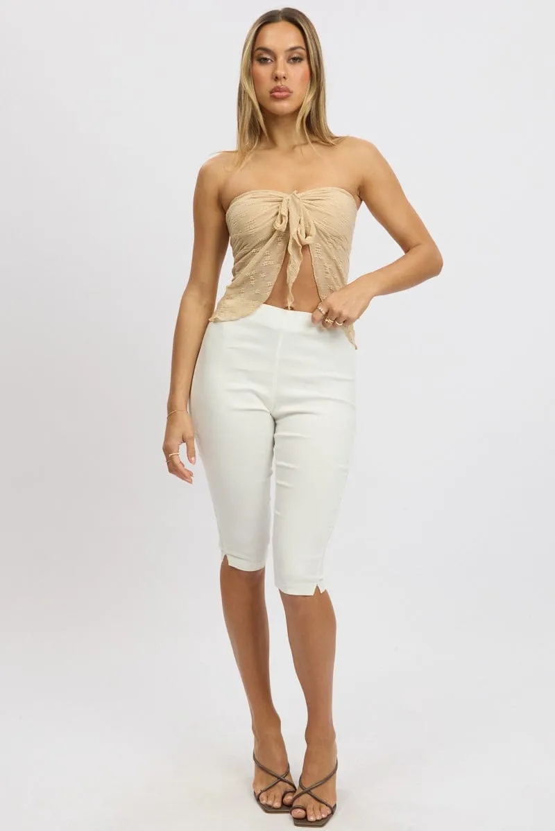 Beige Bandeau Top Lace