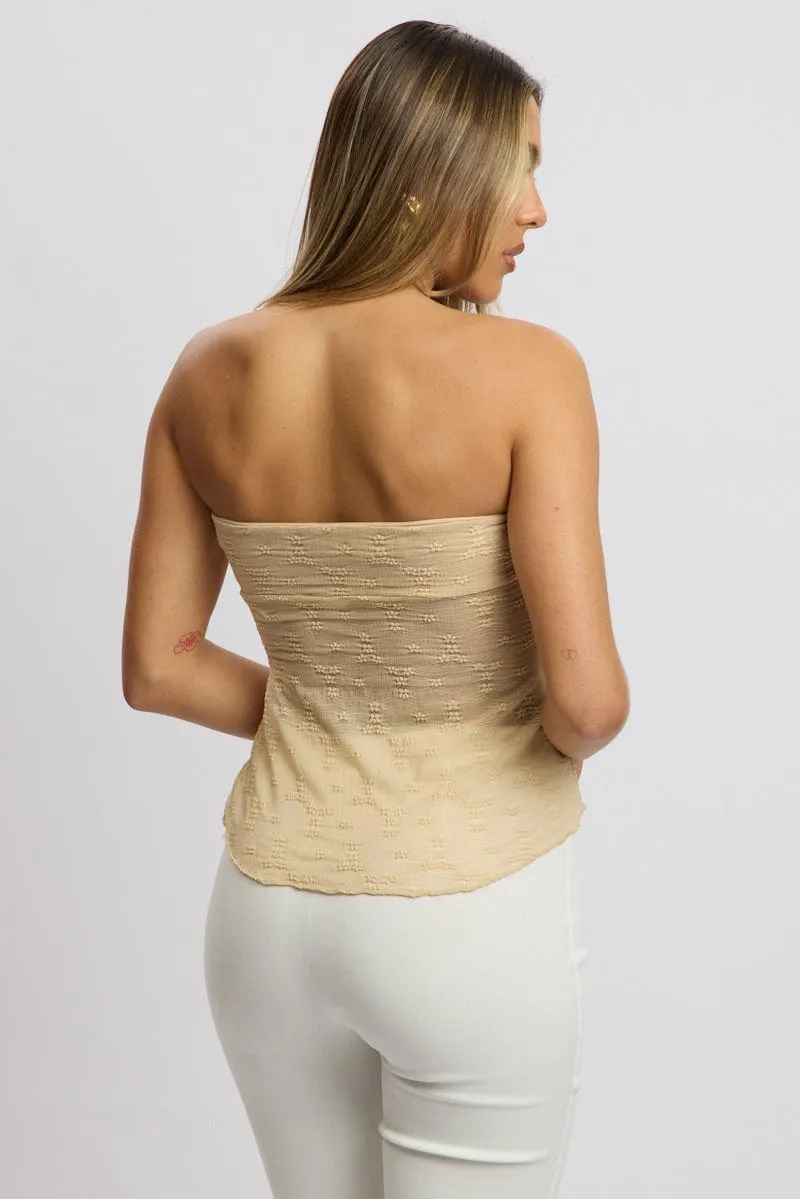 Beige Bandeau Top Lace