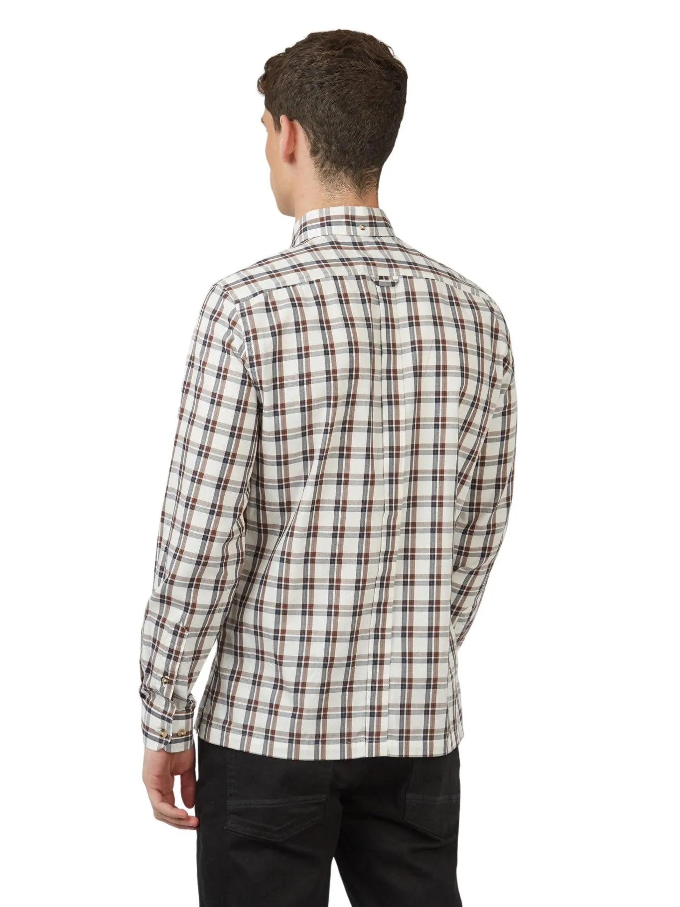 Ben Sherman Mens Grid Check Shirt Iconic 3 Finger Collar