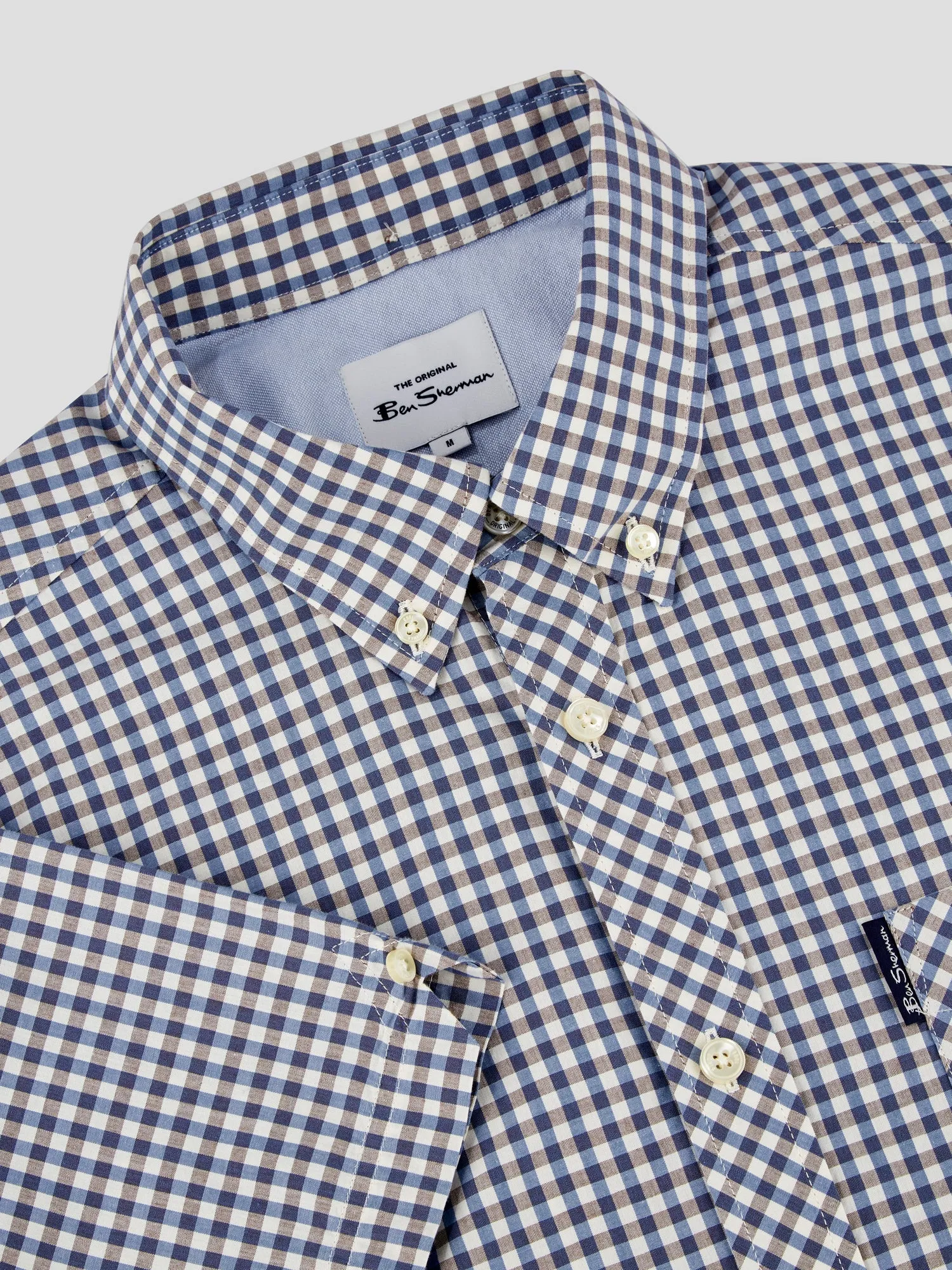 Ben Sherman Men's Signature Gingham Check Shirt, Button-Down Collar, Short Sleeved, Regular Fit