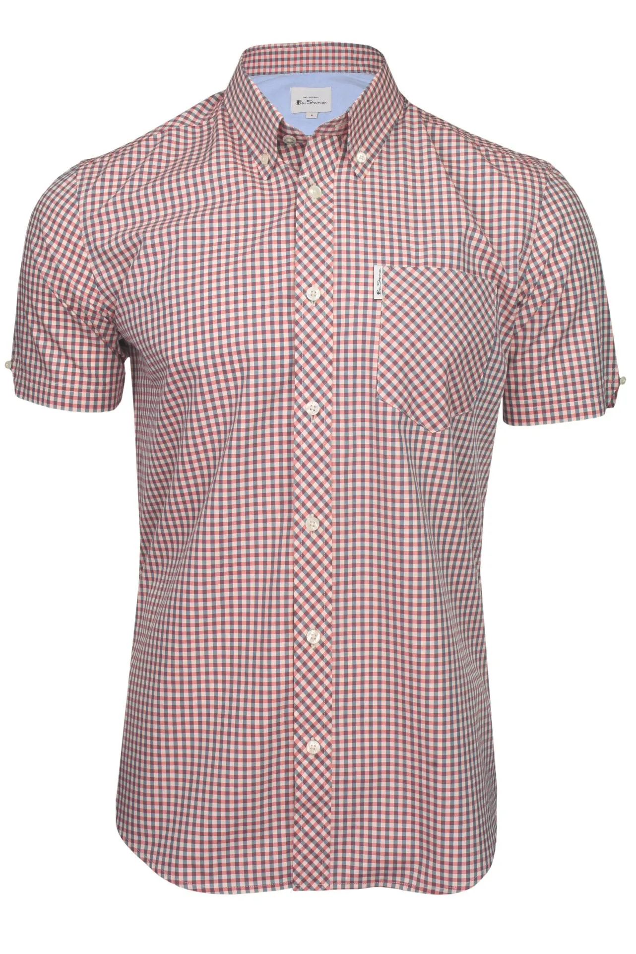 Ben Sherman Men's Signature Gingham Check Shirt, Button-Down Collar, Short Sleeved, Regular Fit