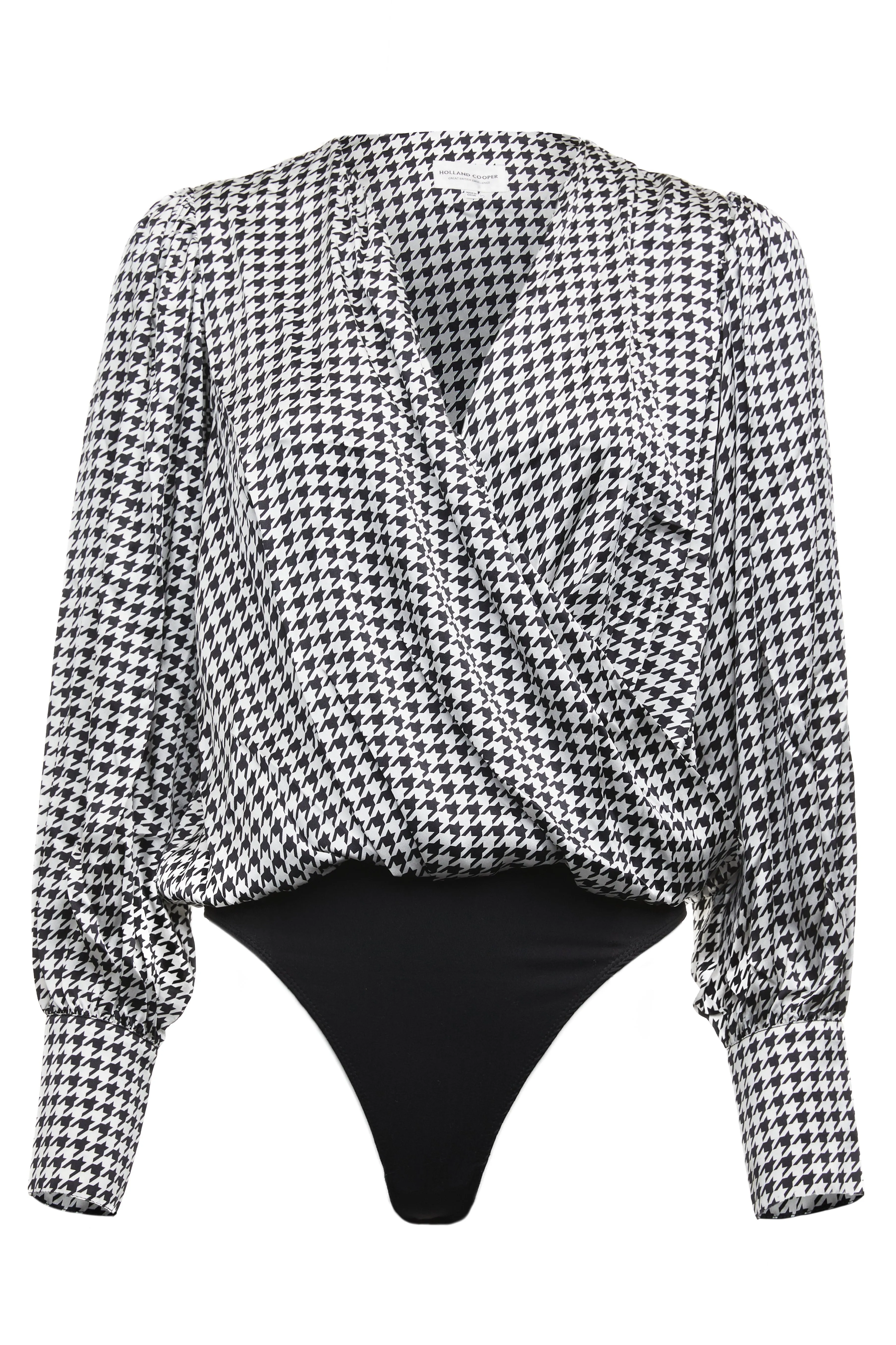 Bexley Silk Bodysuit (Houndstooth)