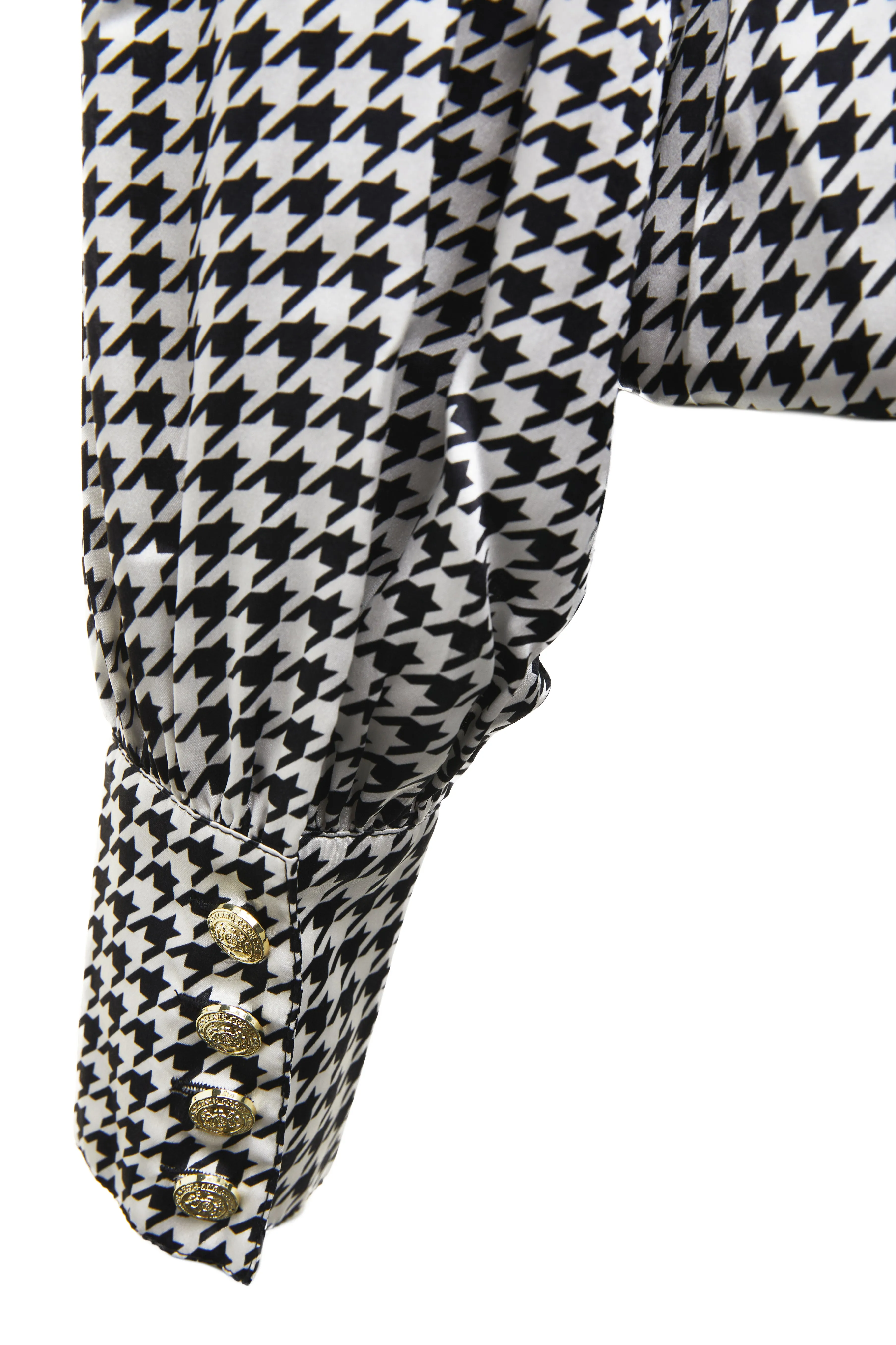 Bexley Silk Bodysuit (Houndstooth)