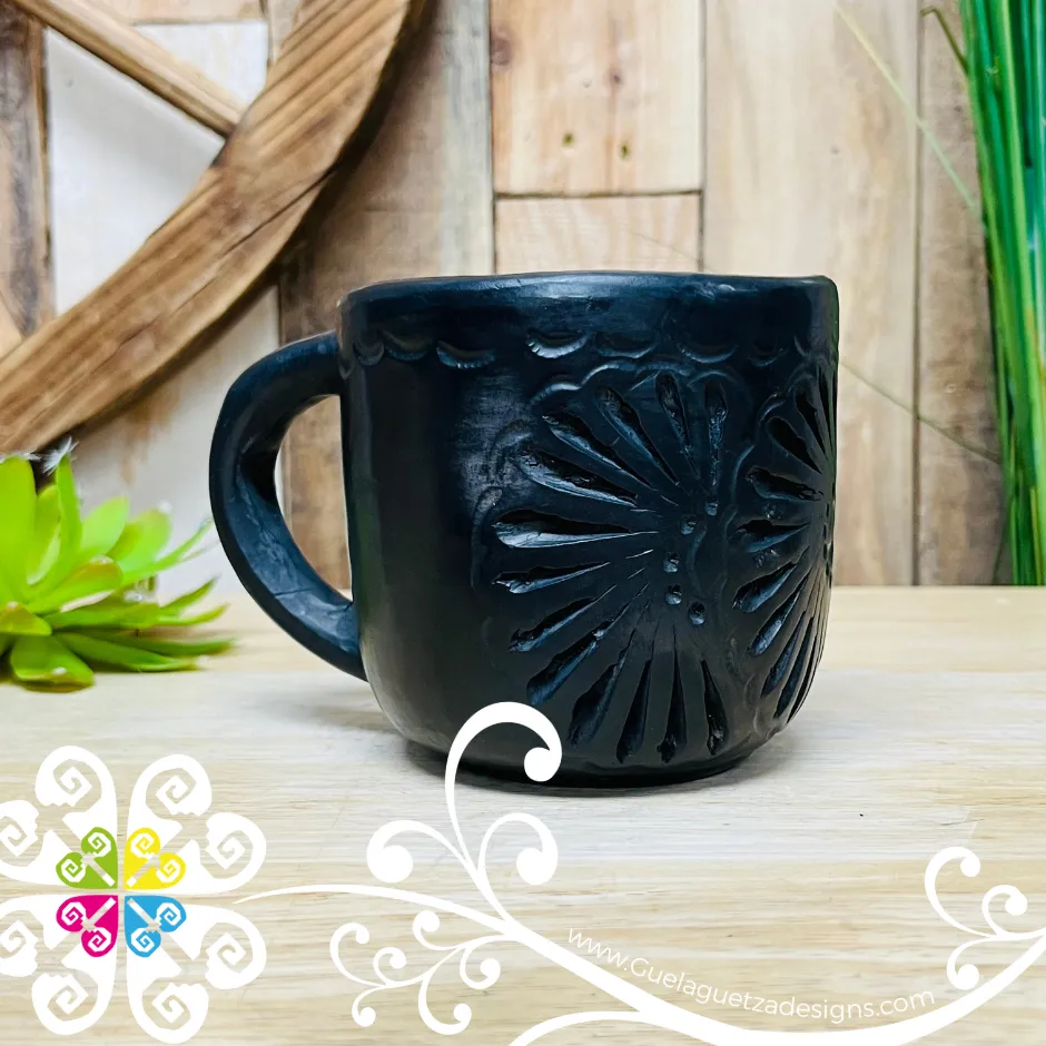 Black Clay Calado Mug - Barro Negro Oaxaca