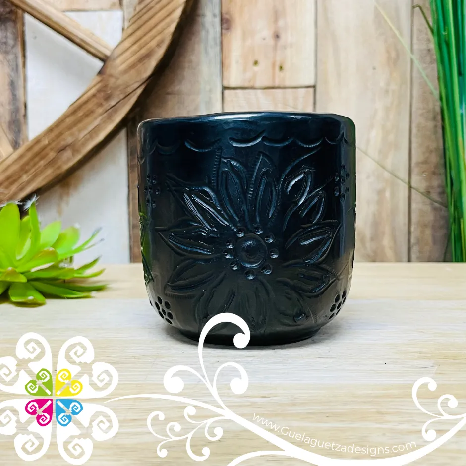 Black Clay Calado Mug - Barro Negro Oaxaca