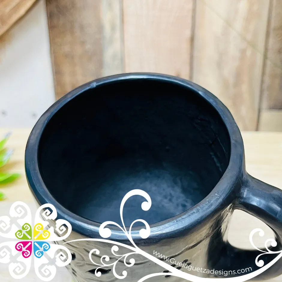 Black Clay Calado Mug - Barro Negro Oaxaca