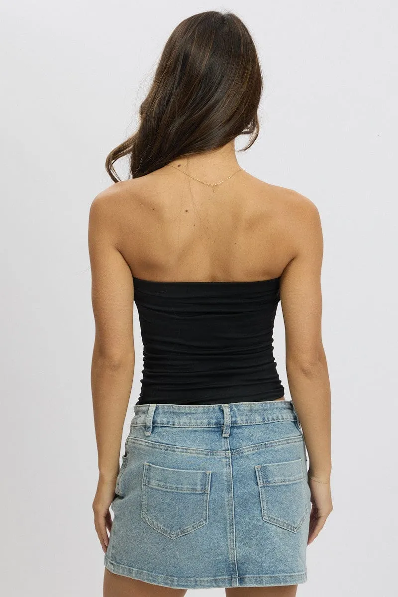 Black Supersoft Bandeau Top