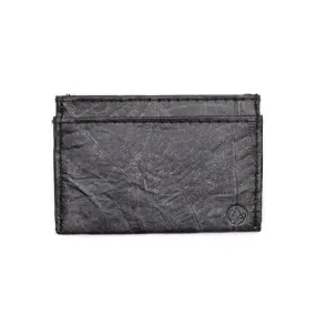 Black vegan card holder made of leaves by Tree Tribe