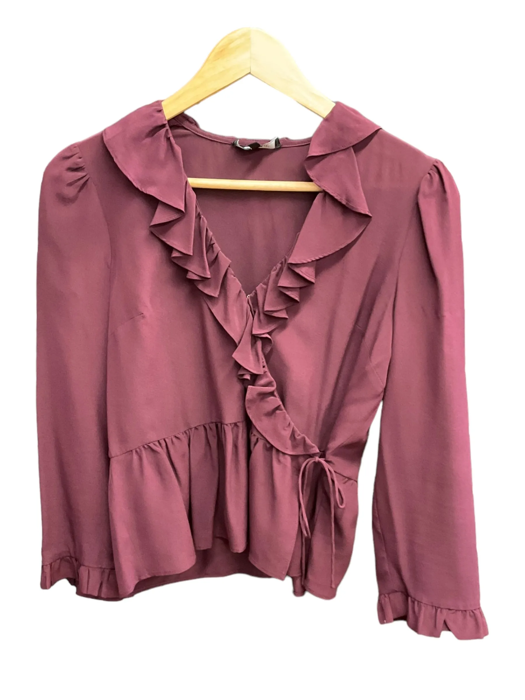 Blouse Long Sleeve By Madewell In Maroon, Size: S