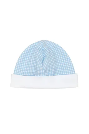 Blue Gingham Baby Hat