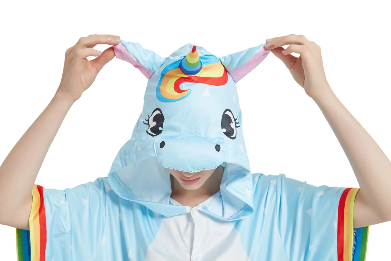 Blue Unicorn Adult Summer Onesie