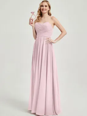 Blush Convertible Halter Off-shoulder Chiffon Bridesmaid Dress Maxi