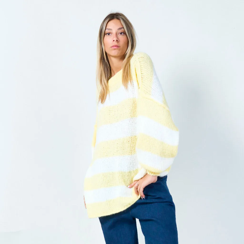 Bold striped knit sweater wholesale