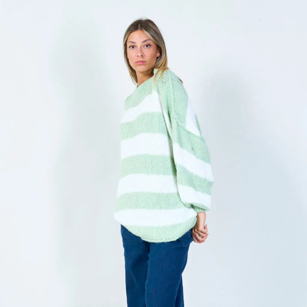 Bold striped knit sweater wholesale