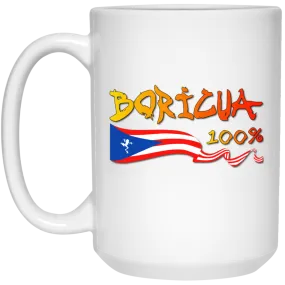 Boricua Flag 100% 15 oz. White Mug