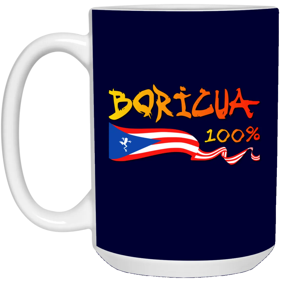 Boricua Flag 100% 15 oz. White Mug