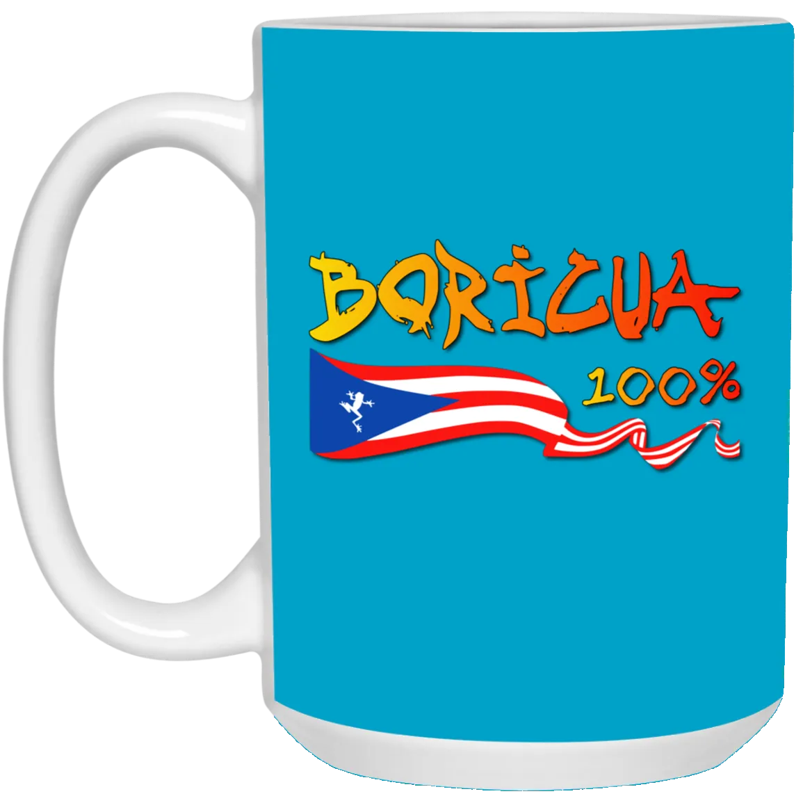 Boricua Flag 100% 15 oz. White Mug