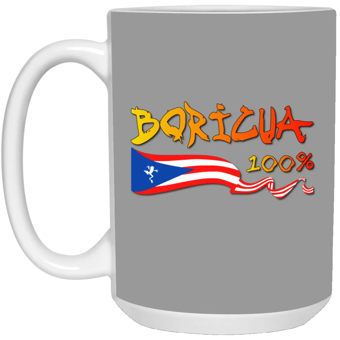 Boricua Flag 100% 15 oz. White Mug