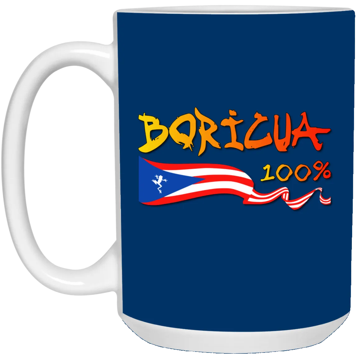 Boricua Flag 100% 15 oz. White Mug