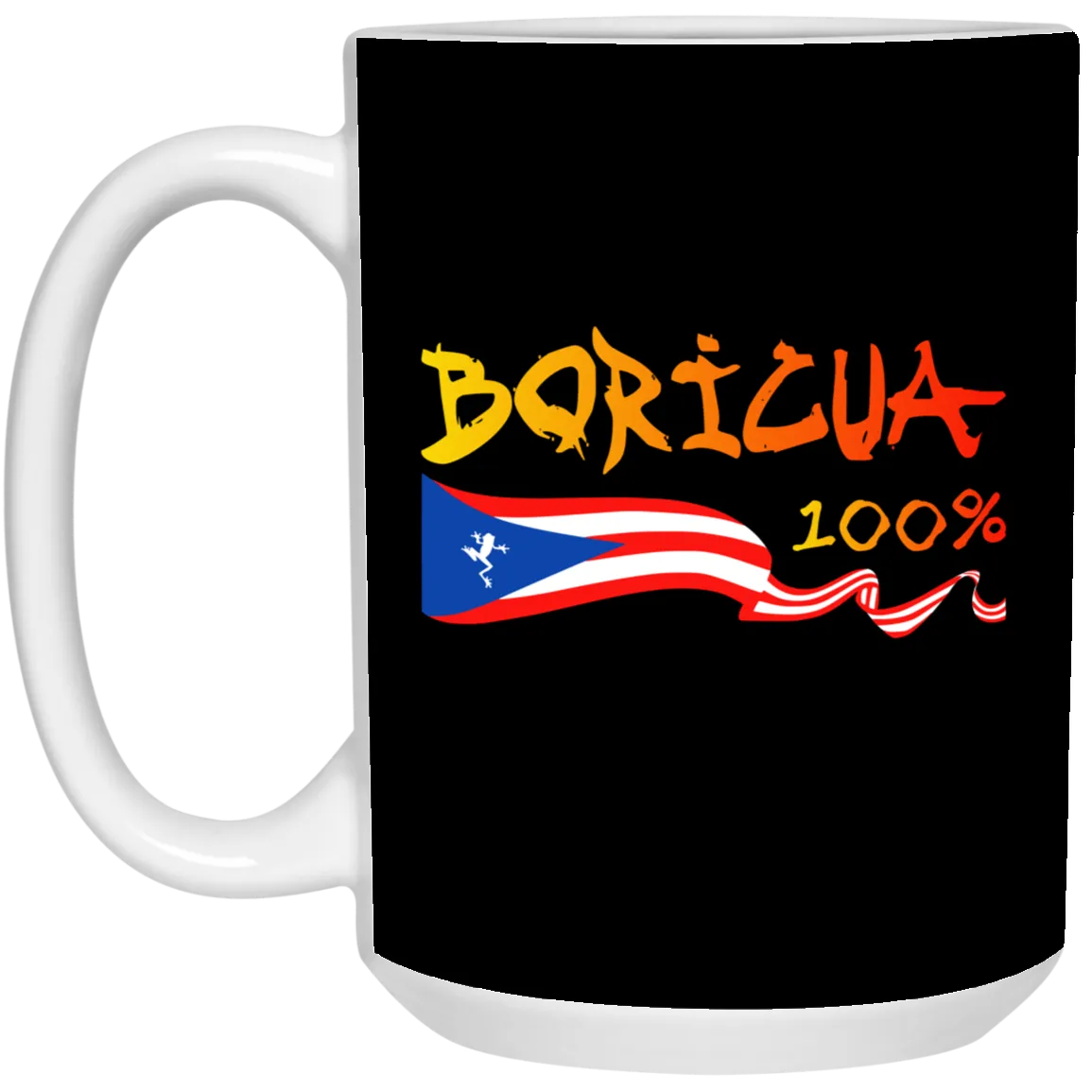 Boricua Flag 100% 15 oz. White Mug