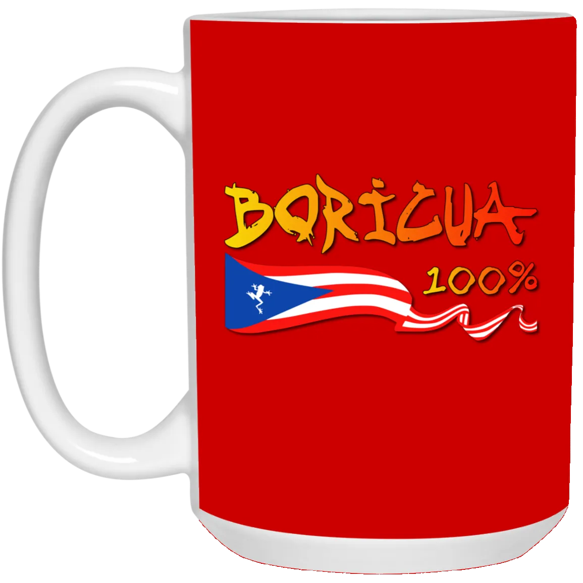 Boricua Flag 100% 15 oz. White Mug