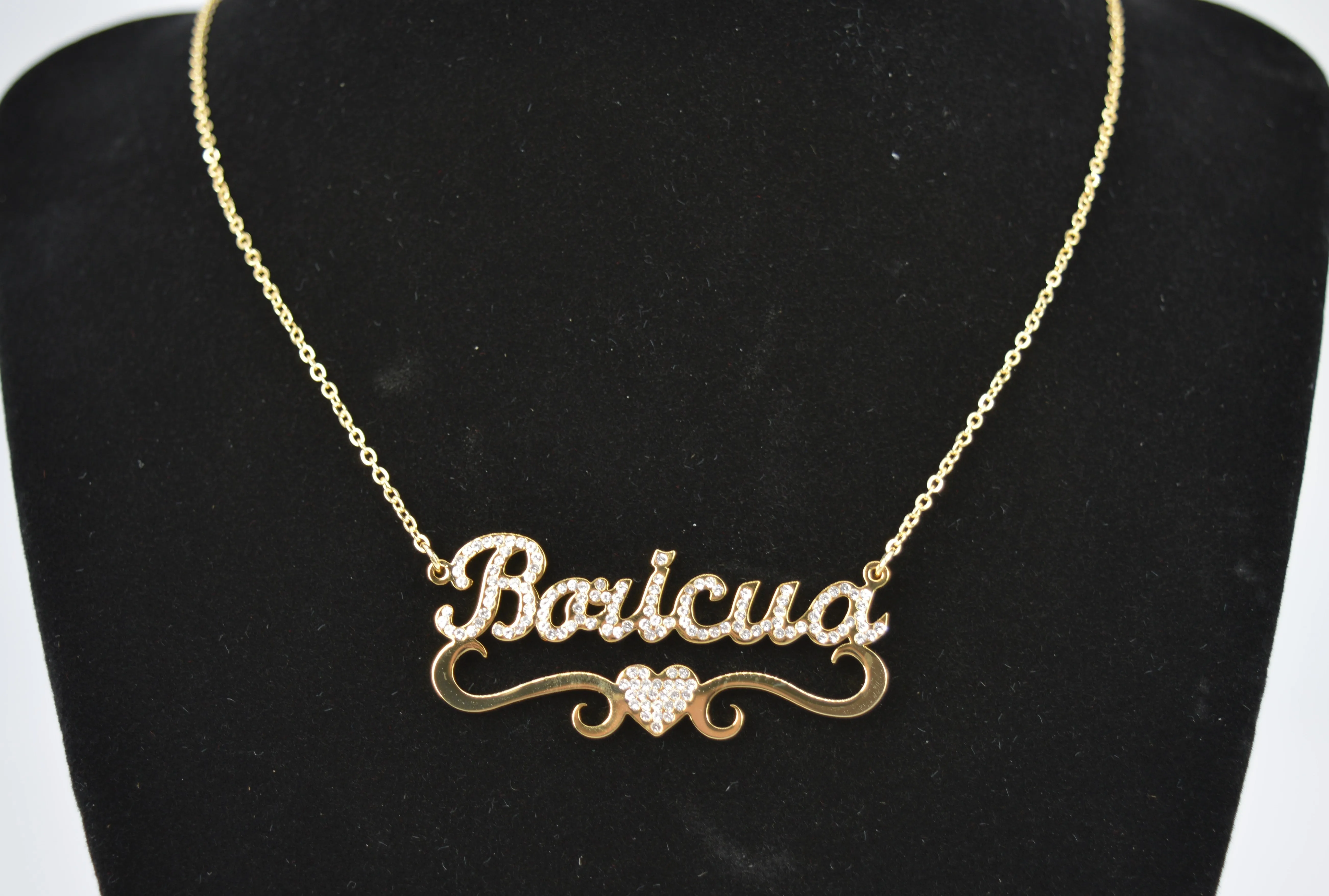 Boricua Necklace Studded 17.5"