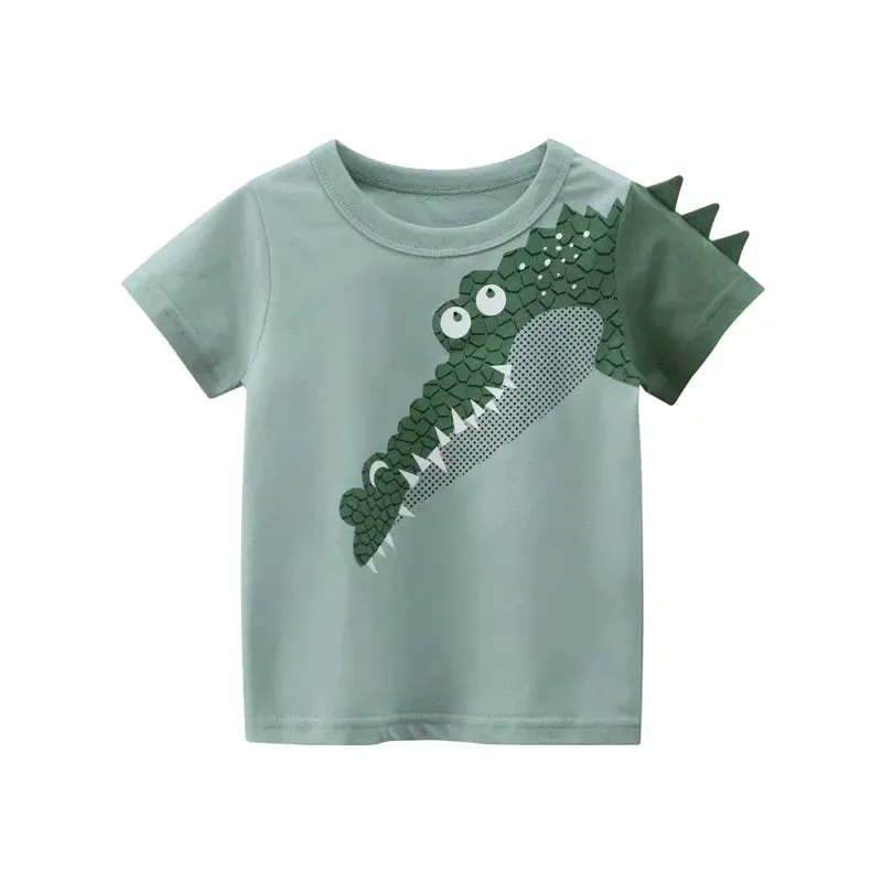 Boys 1-12T Cartoon Shark Animal Tops