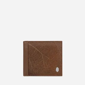 Brown Vegan Leaf leather Bifold Wallet