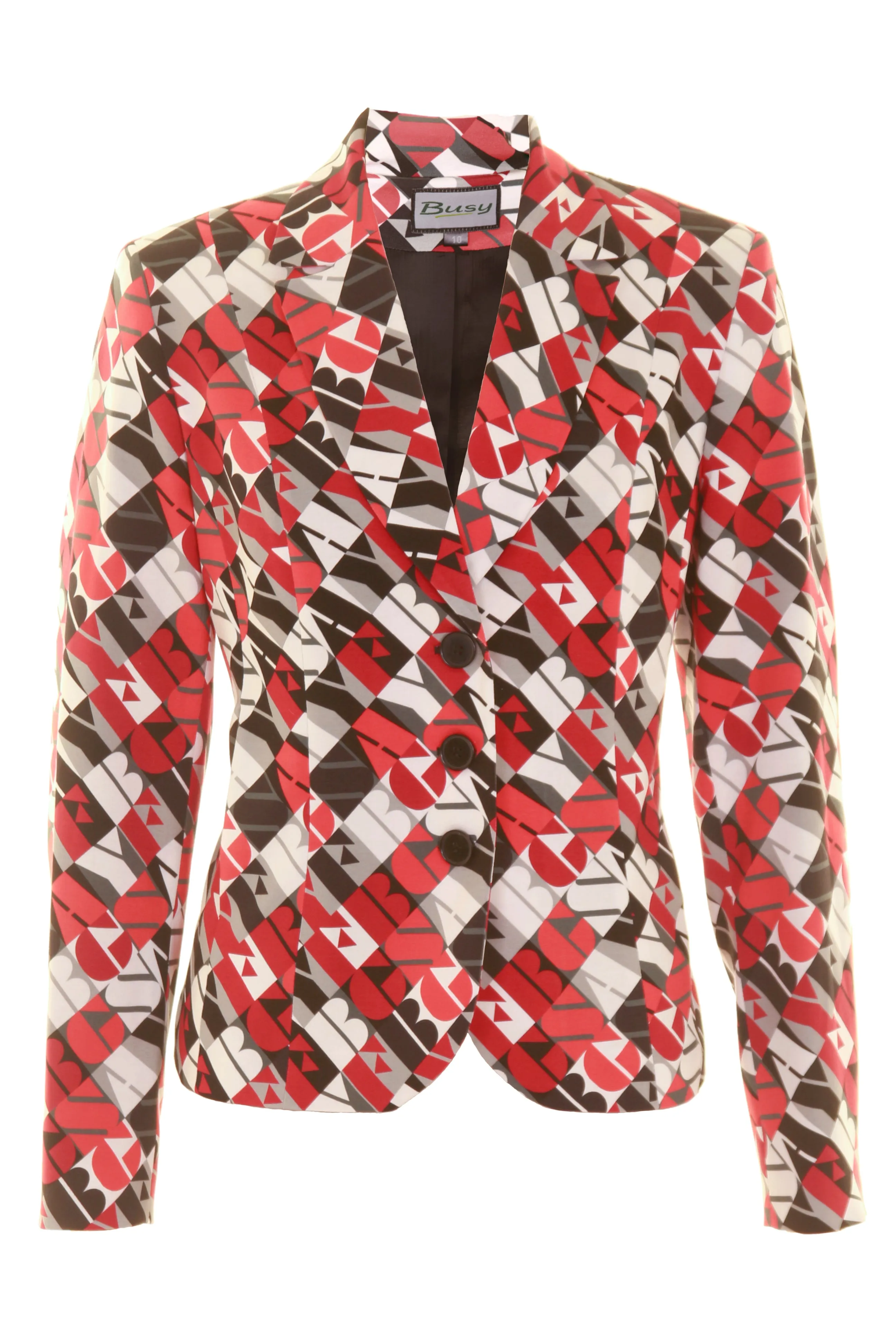 Busy Clothing Women Red and Black Summer Pattern Jacket