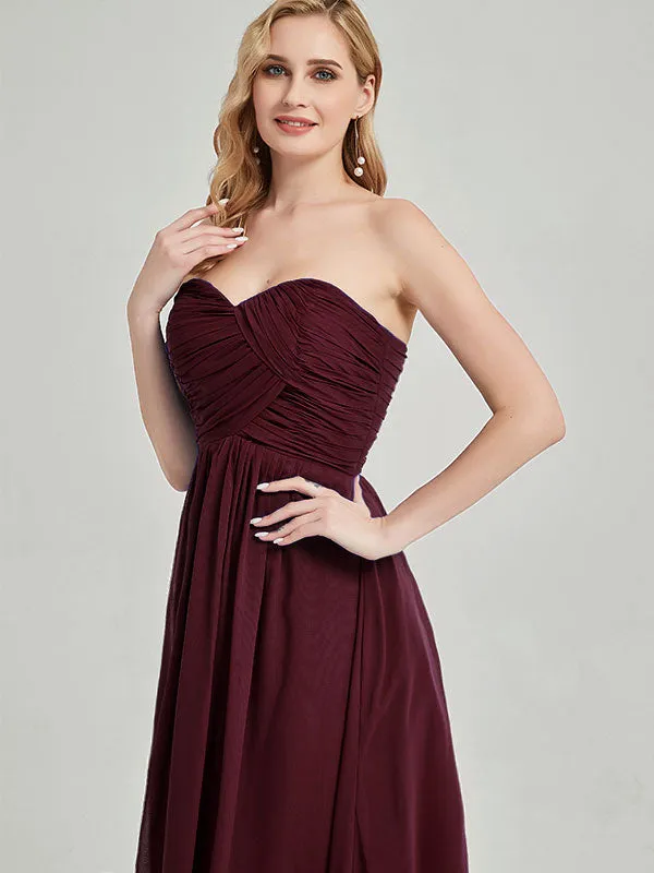 Cabernet Sweetheart Strapless Chiffon Maternity Bridesmaid Dress