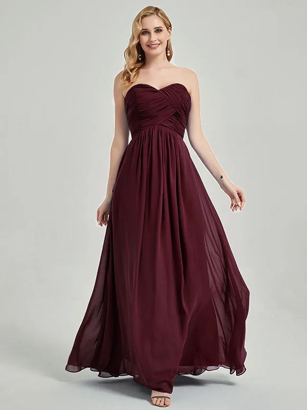 Cabernet Sweetheart Strapless Chiffon Maternity Bridesmaid Dress