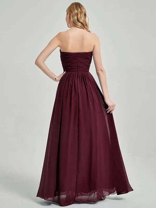 Cabernet Sweetheart Strapless Chiffon Maternity Bridesmaid Dress