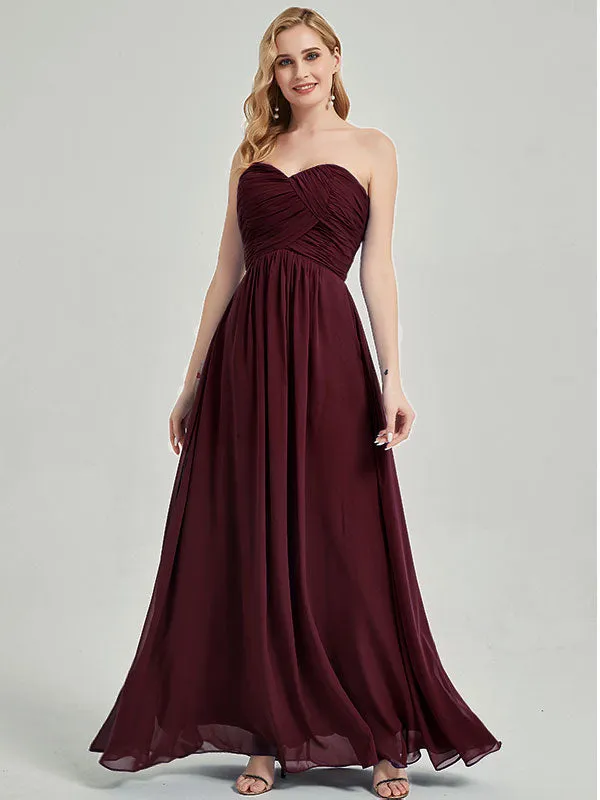 Cabernet Sweetheart Strapless Chiffon Maternity Bridesmaid Dress