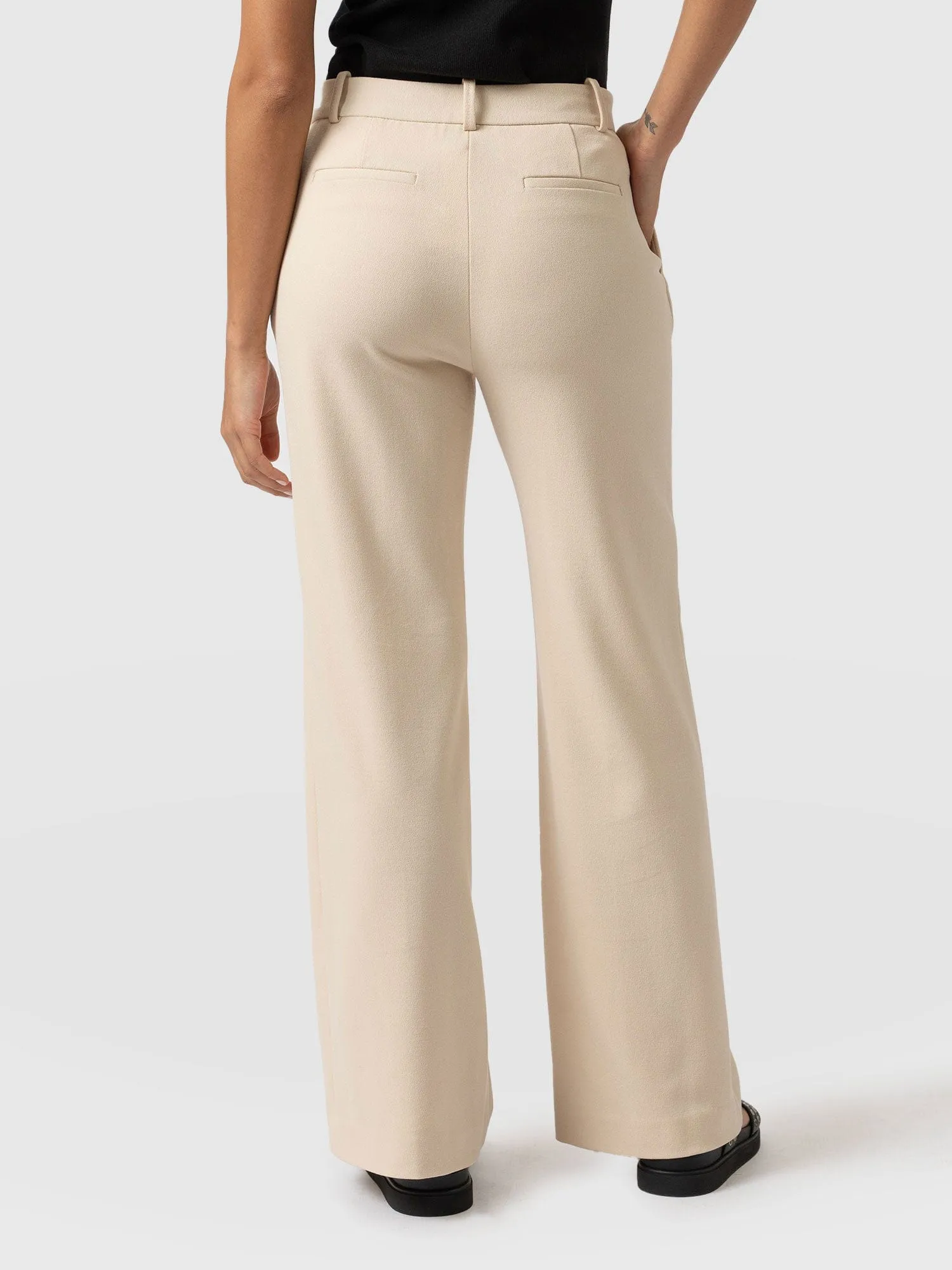 Cambridge Tailored Wide Leg Pant - Beige