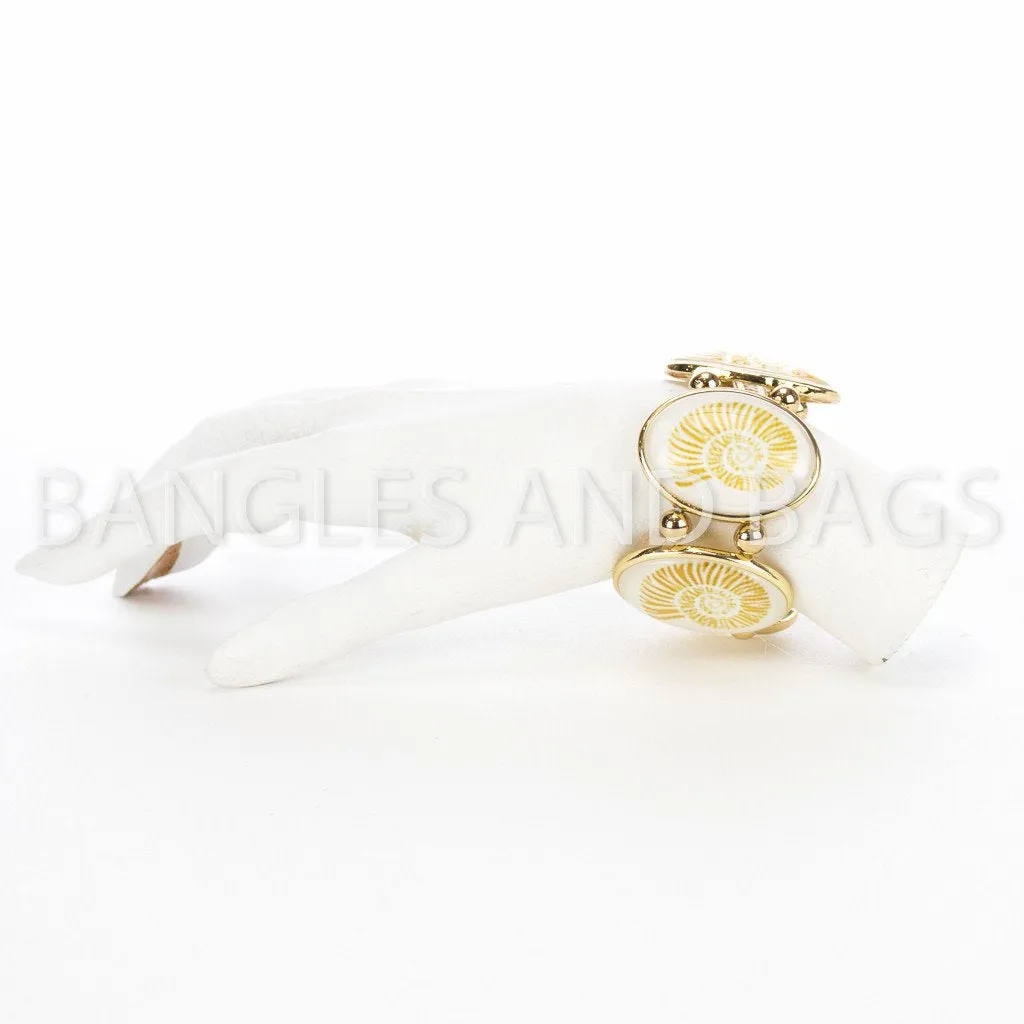 Cami Bracelet Shell - Gold and White