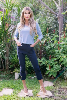 Capri Pants Solid Navy