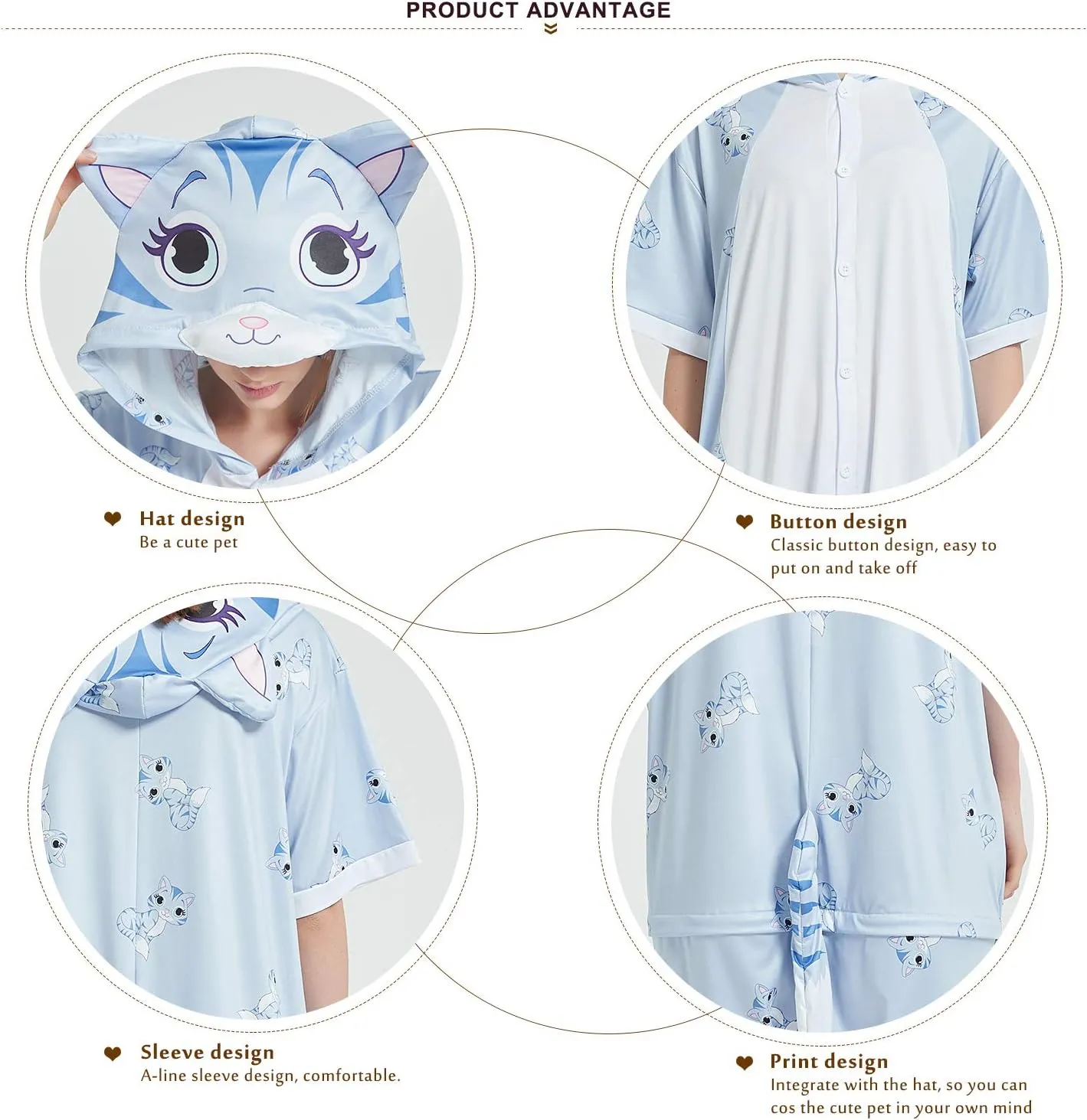 Cat Adult Summer Onesie