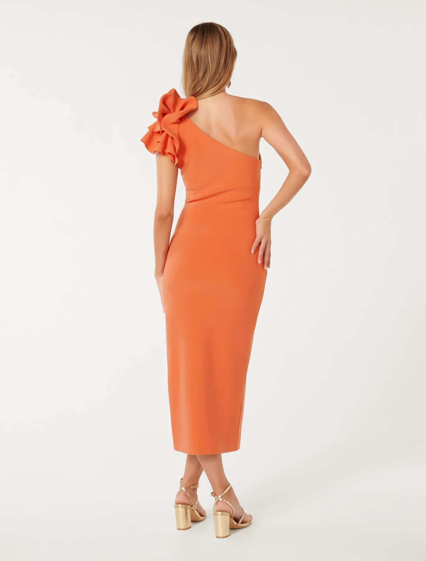 Celeste One Shoulder Ruffle Bodycon Dress