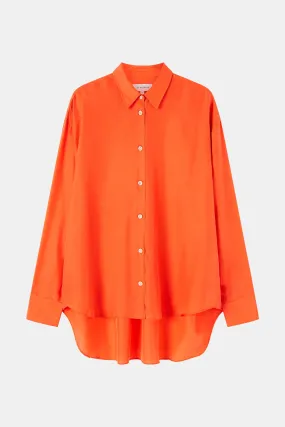 Chelsea Relaxed Silk Shirt in Vermilion