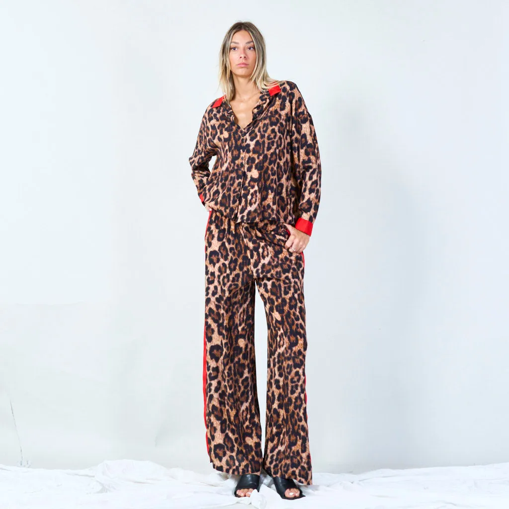 Chic leopard print set with bold accents wholesale