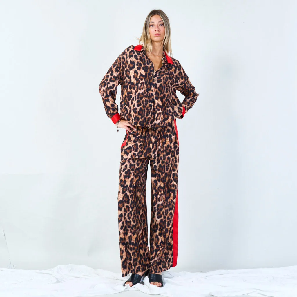 Chic leopard print set with bold accents wholesale