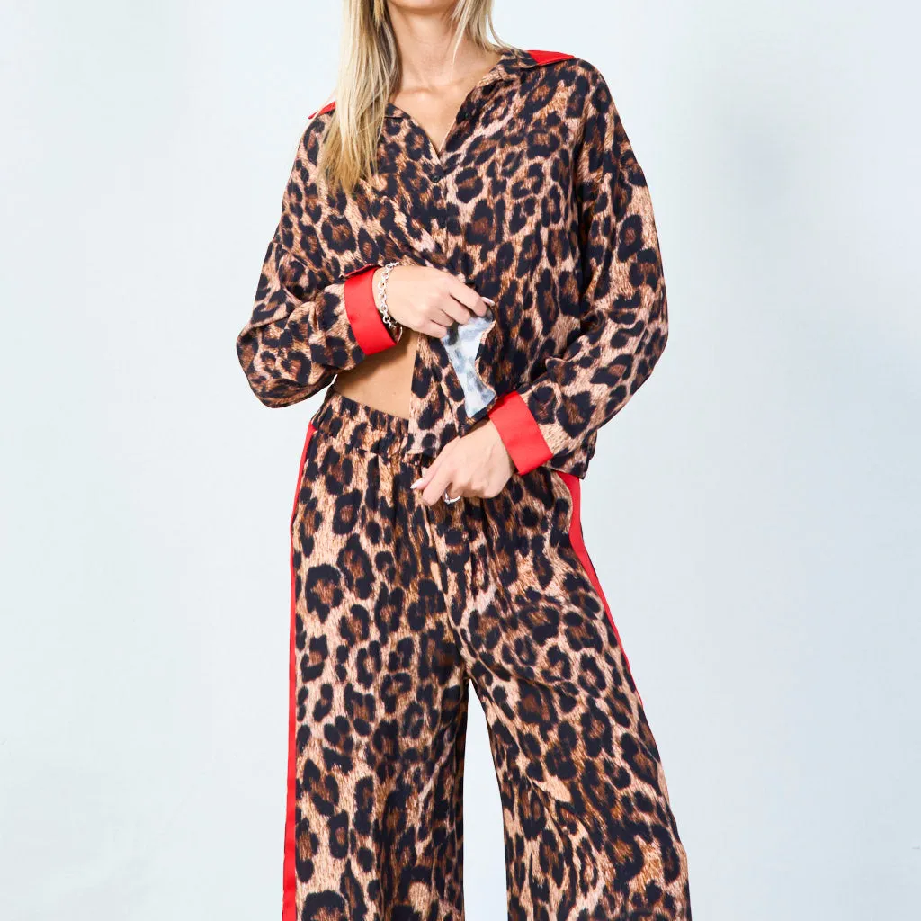 Chic leopard print set with bold accents wholesale