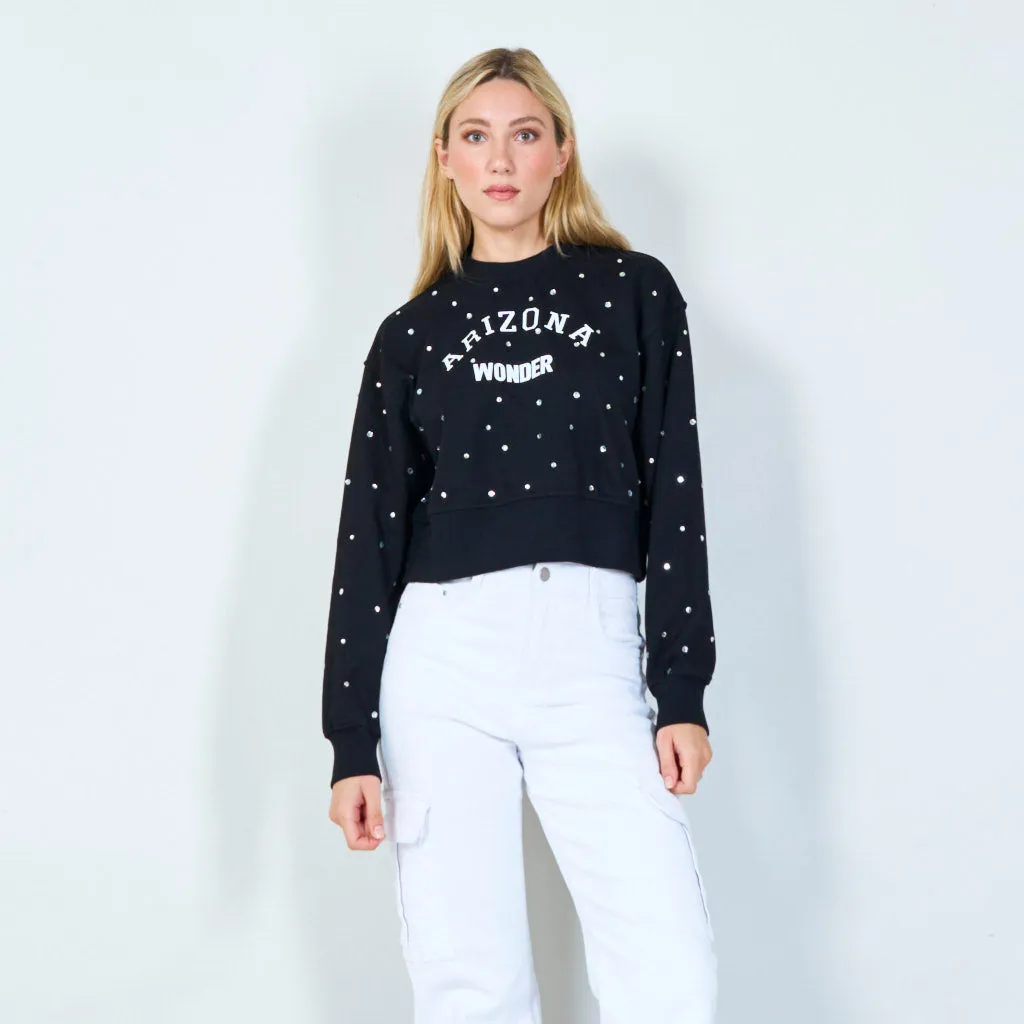 Chic "Arizona Wonder" studded sweatshirt wholesale