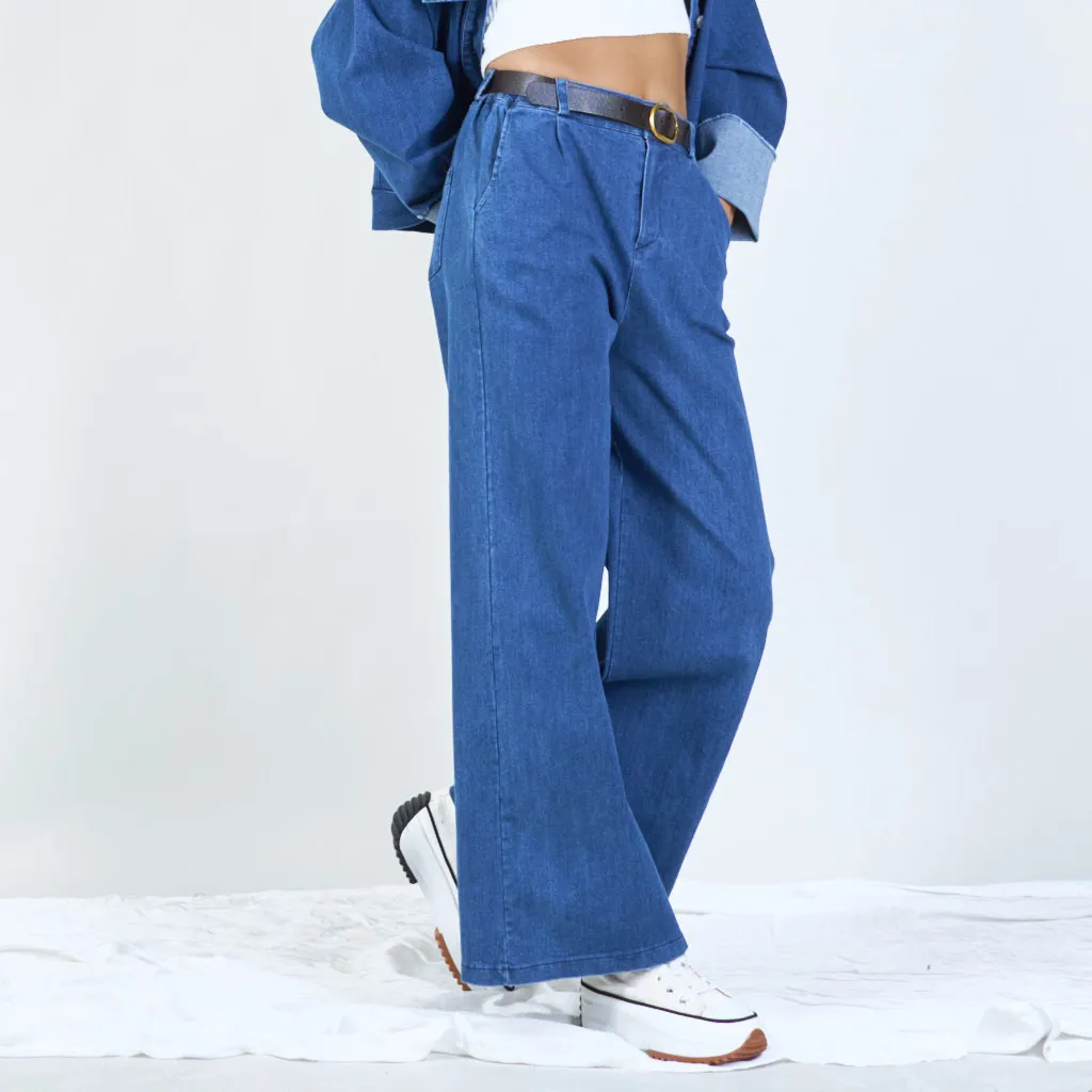 Chic wide-leg pants with belt wholesale