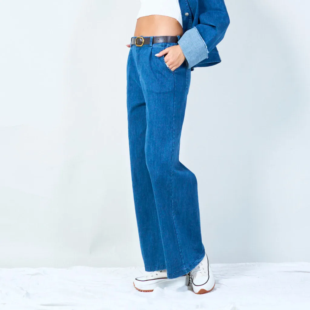 Chic wide-leg pants with belt wholesale