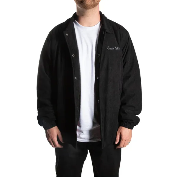 Chocolate Corduroy Coaches Jacket - Black