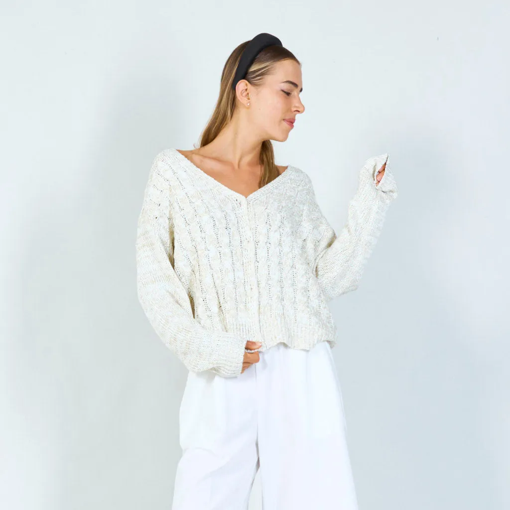 Classic cable knit cardigan wholesale