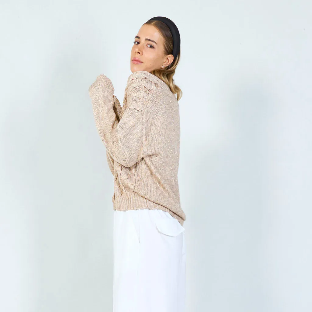 Classic cable knit cardigan wholesale