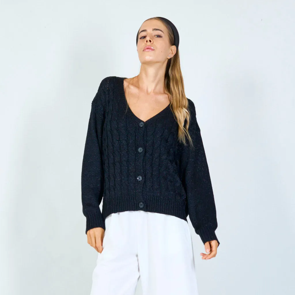 Classic cable knit cardigan wholesale