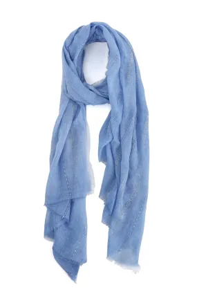 CLASSIC COTTON CHARM SCARF-BLUE